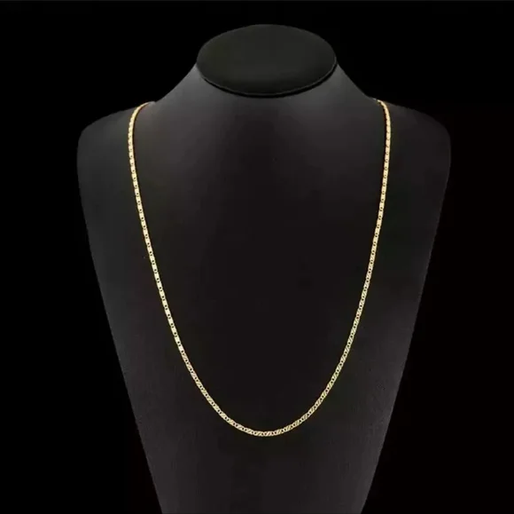 NEW 18k Yellow Gold Flat Chain Mariner Necklace - Picture 6 of 6